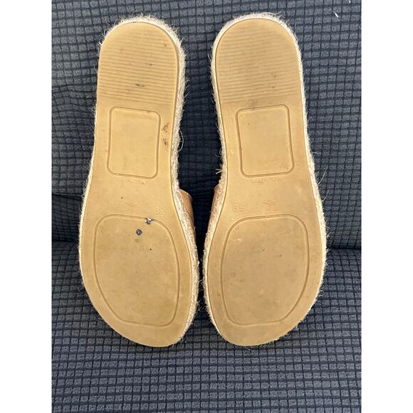 Mario Valentino Clavel Flat Espadrille Sandals in Tan. Sz 39 - Picture 4 of 9